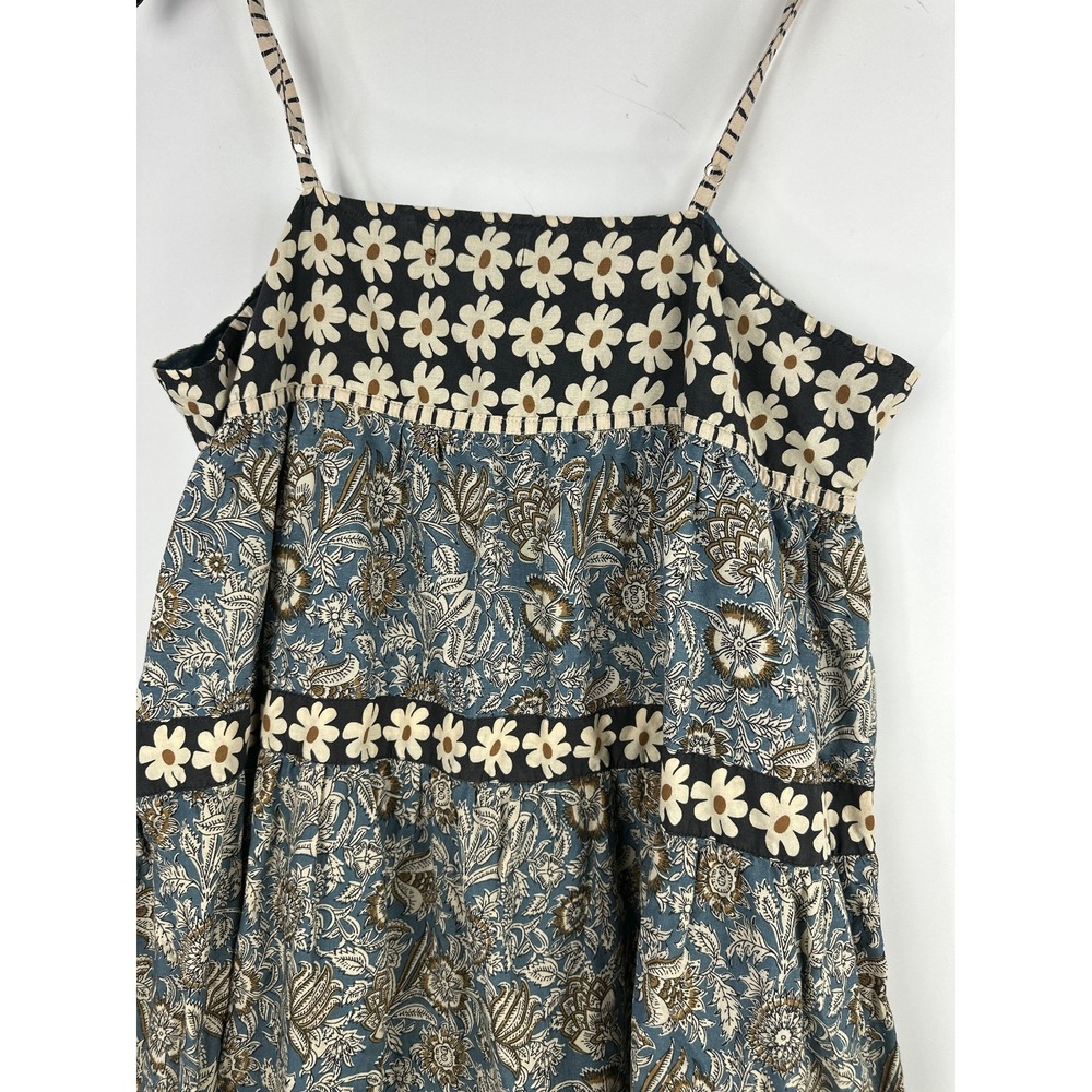 Natural Life Boho Floral Tiered Cotton Maxi Dress Button Front Midi Womens XL - Picture 9 of 14